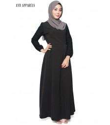 Lace Sleeve Princess Dress Black